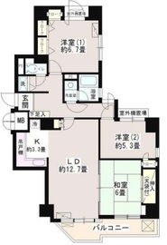 パークハイム牛込 2階 間取り図