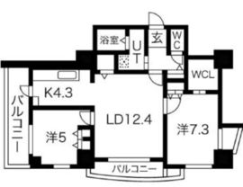 シティコート目黒 4-202 間取り図