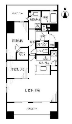 リビオ文京関口シティクロス 8階 間取り図