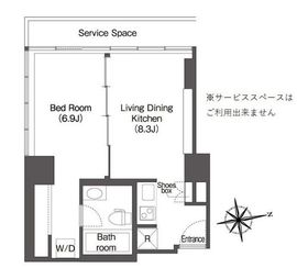 ウエリスアーバン品川タワー 2202 間取り図