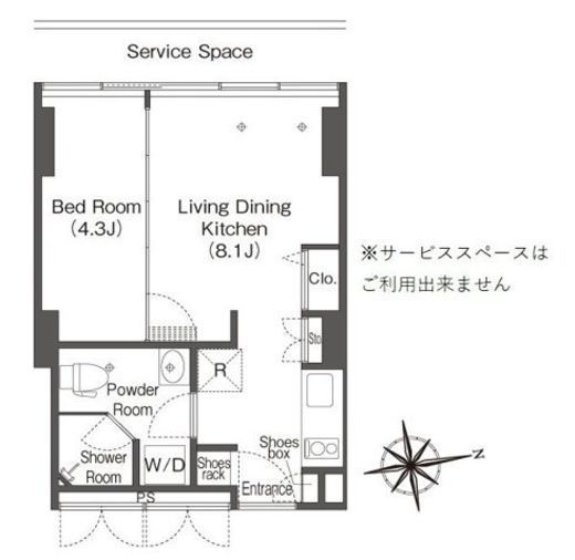 ウエリスアーバン品川タワー 2210 間取り図