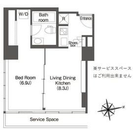 ウエリスアーバン品川タワー 2201 間取り図