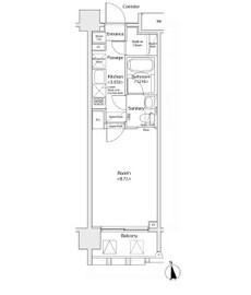 プライマル新宿若松町 808 間取り図