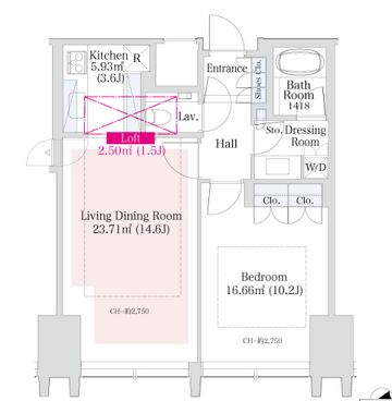 ラ・トゥール新宿グランド 3404 間取り図