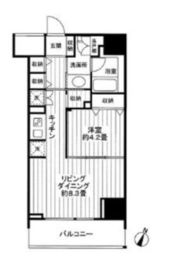 クロスレジデンス白金高輪 1103 間取り図