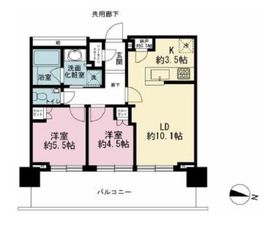 プラウドタワー亀戸クロス 21階 間取り図