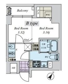 クリアル日本橋浜町 402 間取り図