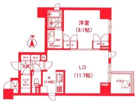 クオリア恵比寿イースト 2階 間取り図