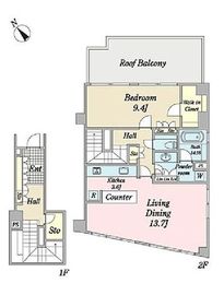 ブランズ赤坂 5階 間取り図