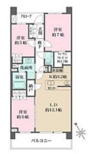 ザ・パークハウス二子玉川ガーデン 3階 間取り図