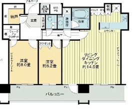 ライオンズタワー月島 26階 間取り図