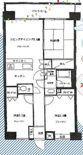 ライオンズガーデン錦糸町 8階 間取り図