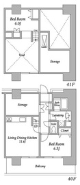 プラザタワー勝どき 4009 間取り図