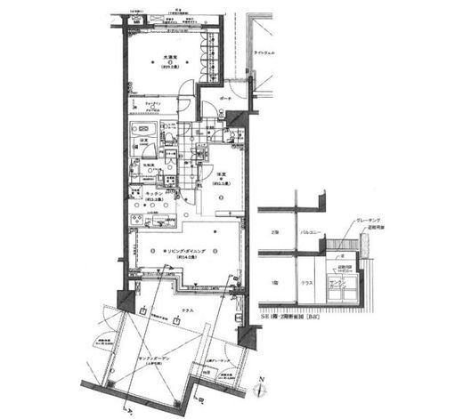 アールブラン大井町ミュゼ 1階 間取り図
