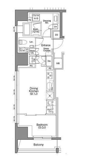 ザ・パークハビオSOHO大手町 804 間取り図