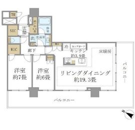 ブリリア有明シティタワー 19階 間取り図