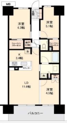 プレミスト東京王子 8階 間取り図