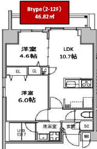 S-RESIDENCE押上Clair (エスレジデンス押上クレール) 504 間取り図