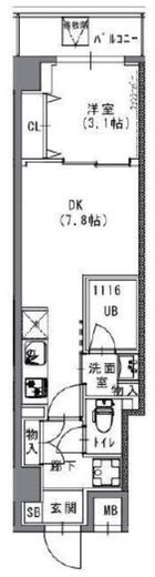 S-RESIDENCE菊川rivie (エスレジデンス菊川リヴィエ) 502 間取り図