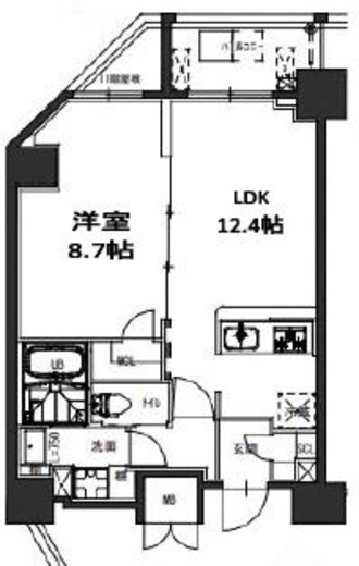 S-RESIDENCE駒込六義園 (エスレジデンス駒込六義園) 1403 間取り図