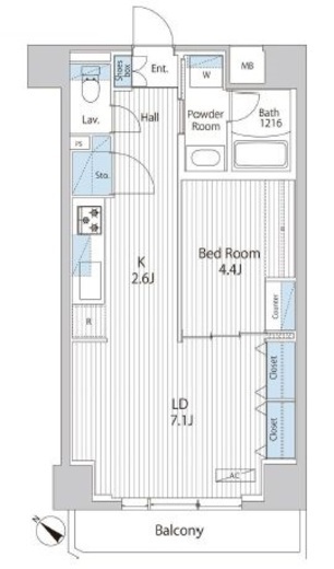 アレージュマン日本橋人形町 607 間取り図