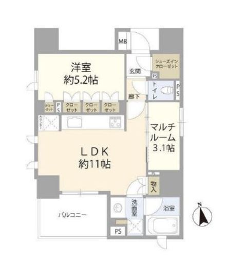 リビオレゾン大手町 5階 間取り図