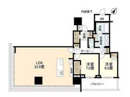 ブランズタワー豊洲 27階 間取り図