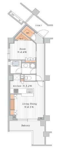 リビオ東中野 2階 間取り図