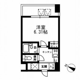 レジディア三越前 1305 間取り図