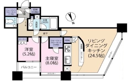 青山パークタワー 9階 間取り図