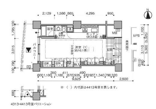 アクティ汐留 4212 間取り図
