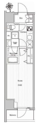 プレミアムキューブジー東新宿 10階 間取り図