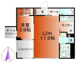 住吉コートクWEST 9階 間取り図