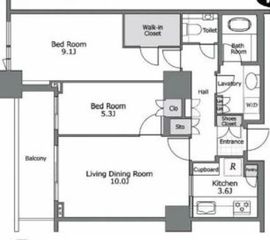 パークコート麻布十番ザタワー 7階 間取り図