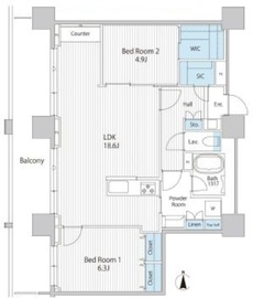 セルリアンホームズ勝どき 309 間取り図