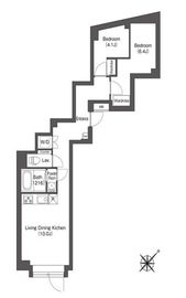 ディームス大井町フォレスト 101 間取り図