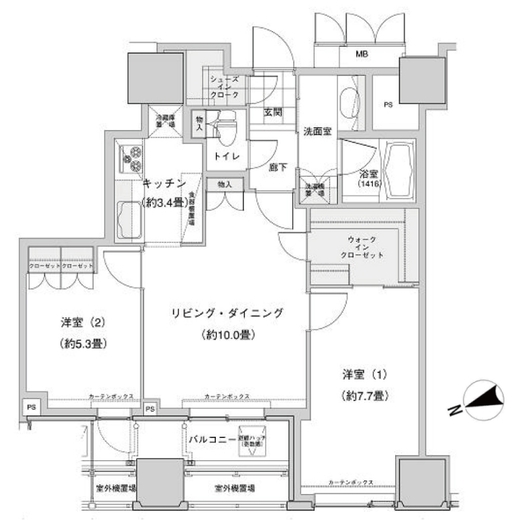 ウエストパークタワー池袋 2103 間取り図