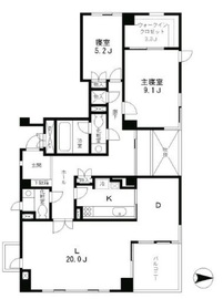 フラッツK西麻布 203 間取り図