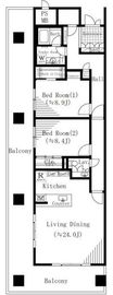 西新橋アルファレジデンス 1601 間取り図