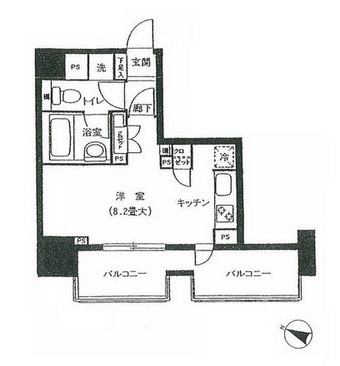 東急ドエルグラフィオ広尾 1201 間取り図