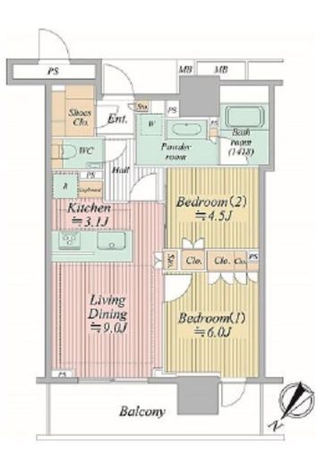 ブランズタワー豊洲 12階 間取り図