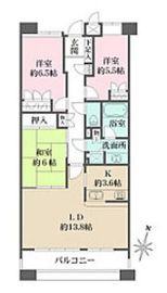 赤坂アパートメント 6階 間取り図