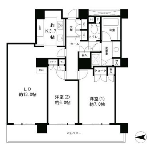 リバーポイントタワー 309 間取り図