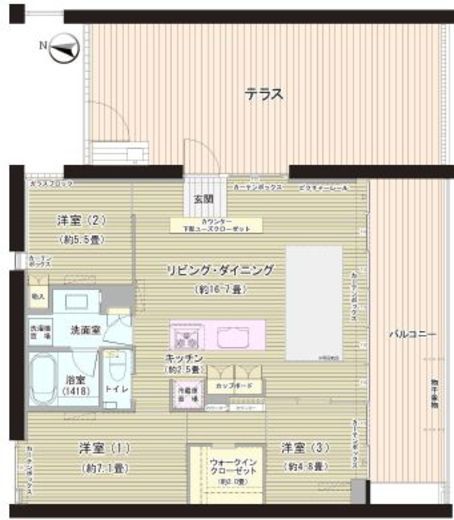 ガーデニエール砧ウエスト 106 間取り図