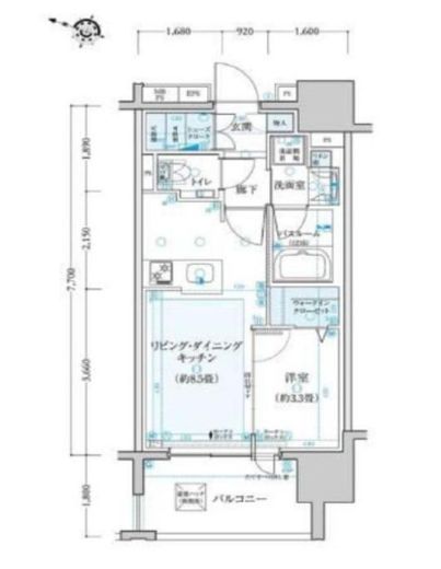 クリオ神田 2階 間取り図