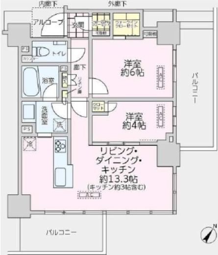 ルフォン ザ・タワー大塚 12階 間取り図