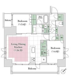 ピアース赤坂 12階 間取り図