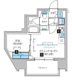 クレヴィアリグゼ北品川Ⅱステーションコート 1101 間取り図
