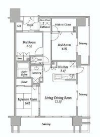 クレストシティレジデンス 4階 間取り図