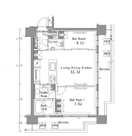 パークアクシス渋谷桜丘サウス 702 間取り図